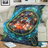 3D Illusion Nightmarchers Halloween Blanket Hawaiian Warrior Spirit Lava Portal