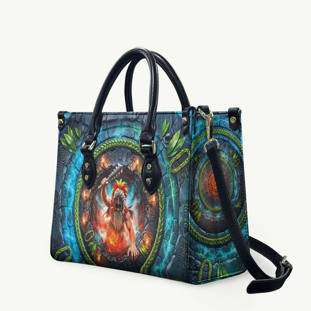 3D Illusion Nightmarchers Halloween Leather Bag Hawaiian Warrior Spirit Lava Portal