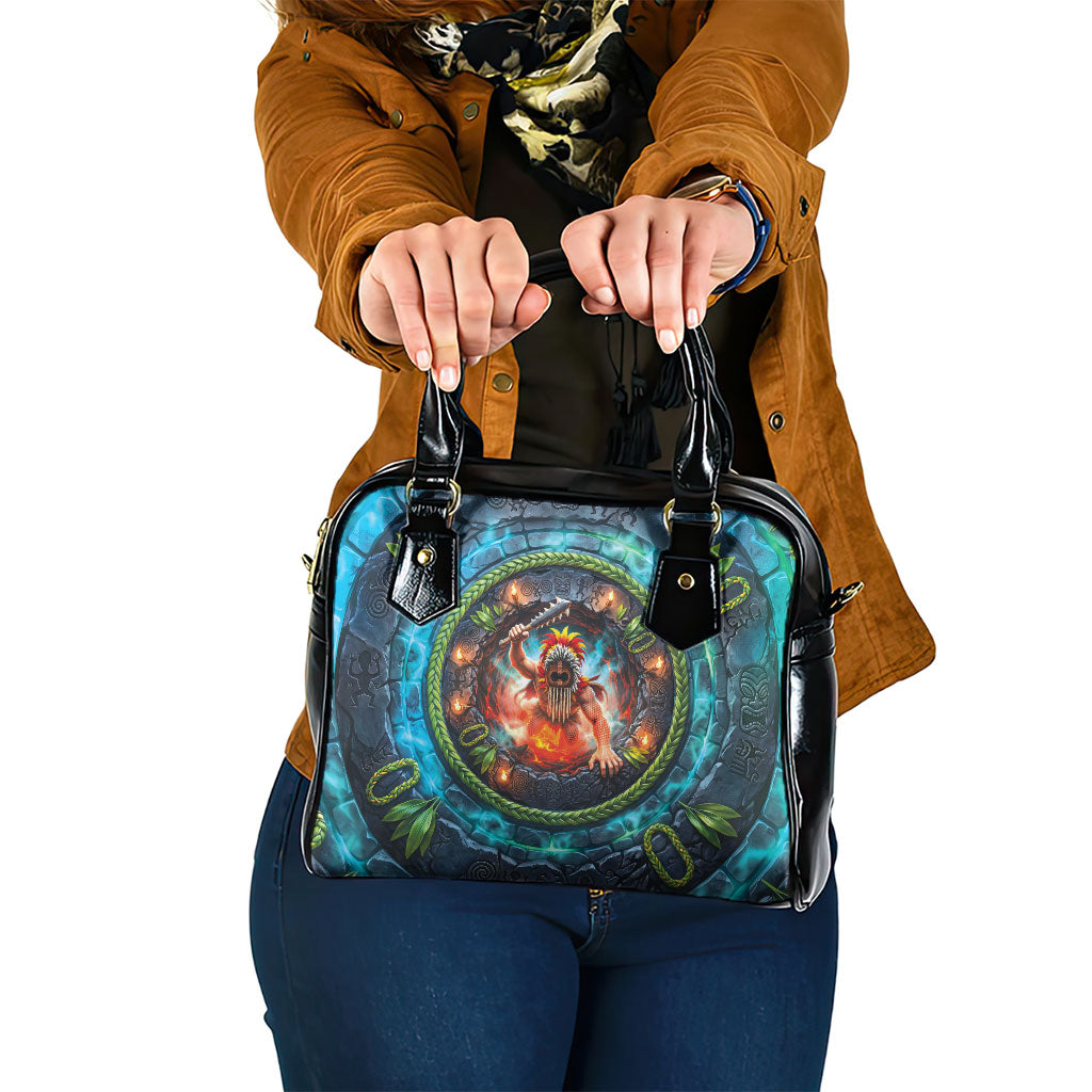 3D Illusion Nightmarchers Halloween Shoulder Handbag Hawaiian Warrior Spirit Lava Portal