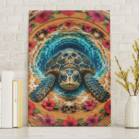 3D Illusion Honu Halloween Canvas Wall Art Hawaiian Sea Turtle Skull Shell Vortex