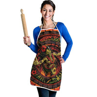 3D Illusion Hula Zombie Halloween Apron Hawaiian Undead Dancer Volcano Stone Well