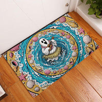 3D Illusion Hula Ghost Halloween Rubber Doormat Hawaiian Ukulele Spirit Ocean Vortex
