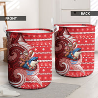 Wallis And Futuna Christmas Laundry Basket Santa Riding Ocean Dolphin