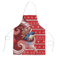 Wallis And Futuna Christmas Apron Santa Riding Ocean Dolphin
