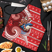 Wallis And Futuna Christmas Apron Santa Riding Ocean Dolphin