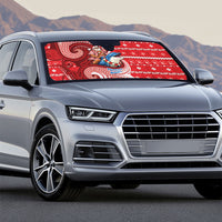 Wallis And Futuna Christmas Auto Sun Shade Santa Riding Ocean Dolphin