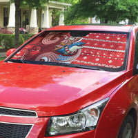 Wallis And Futuna Christmas Auto Sun Shade Santa Riding Ocean Dolphin
