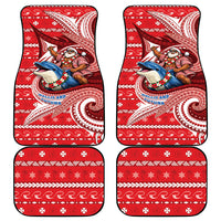 Wallis And Futuna Christmas Car Mats Santa Riding Ocean Dolphin