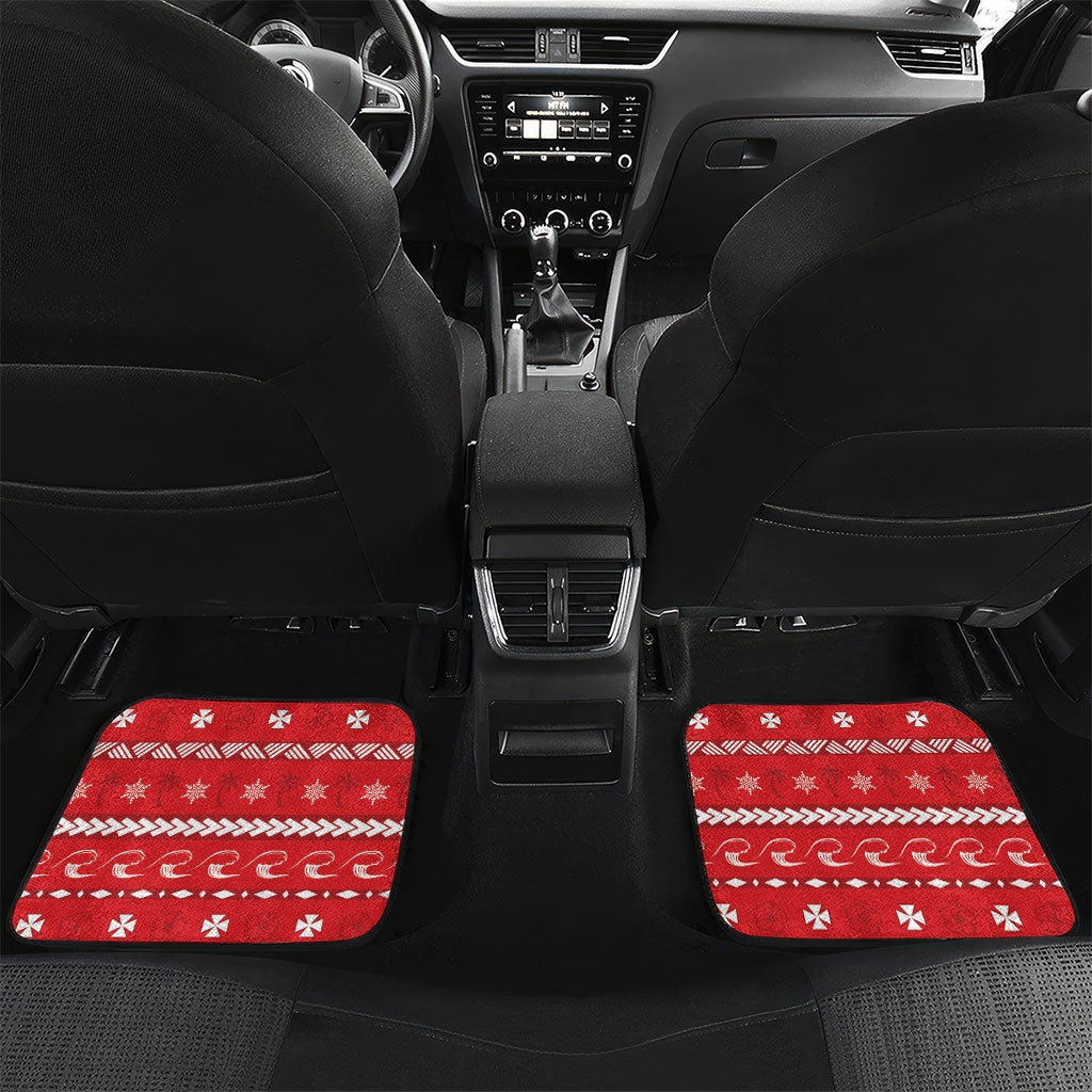 Wallis And Futuna Christmas Car Mats Santa Riding Ocean Dolphin