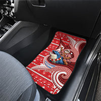 Wallis And Futuna Christmas Car Mats Santa Riding Ocean Dolphin