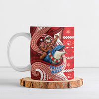Wallis And Futuna Christmas Ceramic Mug Santa Riding Ocean Dolphin