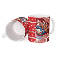 Wallis And Futuna Christmas Ceramic Mug Santa Riding Ocean Dolphin