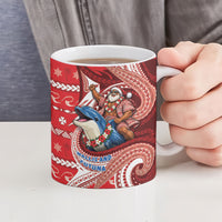 Wallis And Futuna Christmas Ceramic Mug Santa Riding Ocean Dolphin
