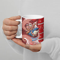 Wallis And Futuna Christmas Ceramic Mug Santa Riding Ocean Dolphin