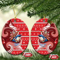 Wallis And Futuna Christmas Ceramic Ornament Santa Riding Ocean Dolphin