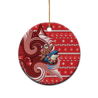 Wallis And Futuna Christmas Ceramic Ornament Santa Riding Ocean Dolphin
