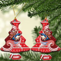 Wallis And Futuna Christmas Ceramic Ornament Santa Riding Ocean Dolphin