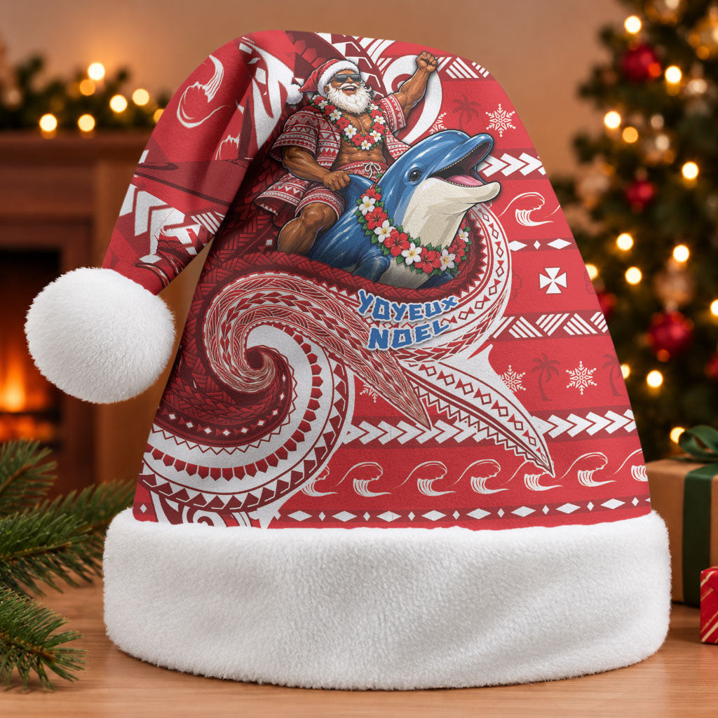 Wallis And Futuna Christmas Santa Hat Santa Riding Ocean Dolphin
