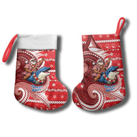 Wallis And Futuna Christmas Stocking Santa Riding Ocean Dolphin