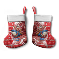 Wallis And Futuna Christmas Stocking Santa Riding Ocean Dolphin