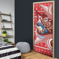 Wallis And Futuna Christmas Door Cover Santa Riding Ocean Dolphin DT05 - Polynesian Pride