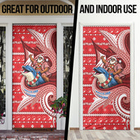 Wallis And Futuna Christmas Door Cover Santa Riding Ocean Dolphin DT05 - Polynesian Pride