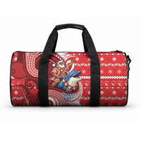 Wallis And Futuna Christmas Duffle Bag Santa Riding Ocean Dolphin