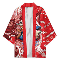 Wallis And Futuna Christmas Kimono Santa Riding Ocean Dolphin