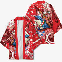 Wallis And Futuna Christmas Kimono Santa Riding Ocean Dolphin