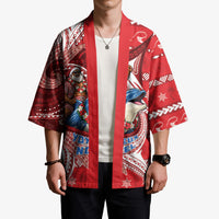 Wallis And Futuna Christmas Kimono Santa Riding Ocean Dolphin
