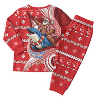 Wallis And Futuna Christmas Pajama Set Santa Riding Ocean Dolphin