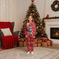 Wallis And Futuna Christmas Pajama Set Santa Riding Ocean Dolphin