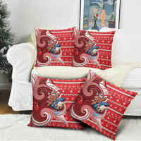 Wallis And Futuna Christmas Pillow Cover Santa Riding Ocean Dolphin DT05 - Polynesian Pride