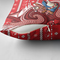 Wallis And Futuna Christmas Pillow Cover Santa Riding Ocean Dolphin DT05 - Polynesian Pride