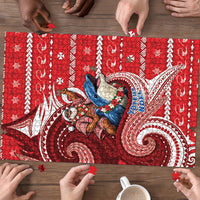 Wallis And Futuna Christmas Puzzle Santa Riding Ocean Dolphin DT05 - Polynesian Pride
