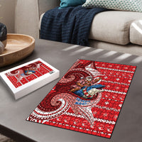 Wallis And Futuna Christmas Puzzle Santa Riding Ocean Dolphin DT05 - Polynesian Pride