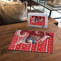 Wallis And Futuna Christmas Puzzle Santa Riding Ocean Dolphin DT05 - Polynesian Pride
