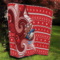 Wallis And Futuna Christmas Quilt Santa Riding Ocean Dolphin