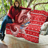 Wallis And Futuna Christmas Quilt Santa Riding Ocean Dolphin