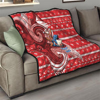 Wallis And Futuna Christmas Quilt Santa Riding Ocean Dolphin