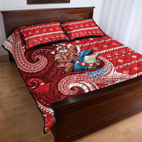 Wallis And Futuna Christmas Quilt Bed Set Santa Riding Ocean Dolphin DT05 - Polynesian Pride