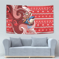 Wallis And Futuna Christmas Tapestry Santa Riding Ocean Dolphin DT05 - Polynesian Pride
