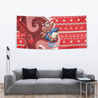 Wallis And Futuna Christmas Tapestry Santa Riding Ocean Dolphin DT05 - Polynesian Pride