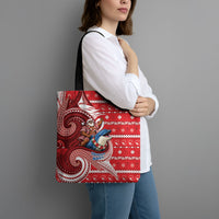 Wallis And Futuna Christmas Tote Bag Santa Riding Ocean Dolphin DT05 - Polynesian Pride