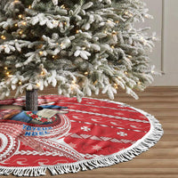 Wallis And Futuna Christmas Tree Skirt Santa Riding Ocean Dolphin