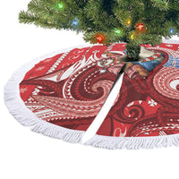 Wallis And Futuna Christmas Tree Skirt Santa Riding Ocean Dolphin