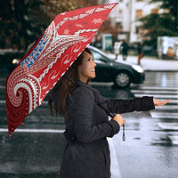 Wallis And Futuna Christmas Umbrella Santa Riding Ocean Dolphin