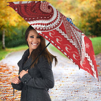 Wallis And Futuna Christmas Umbrella Santa Riding Ocean Dolphin