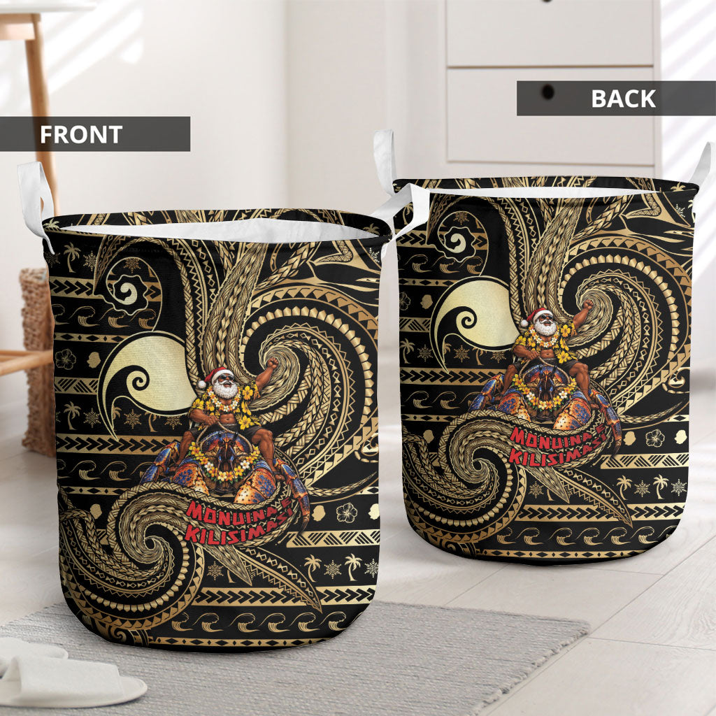Niue Christmas Laundry Basket Santa Riding Coconut Crab