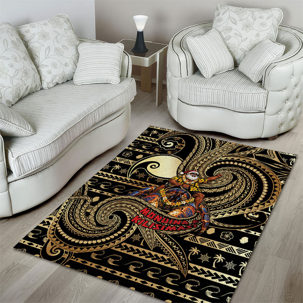 Niue Christmas Area Rug Santa Riding Coconut Crab DT05 - Polynesian Pride